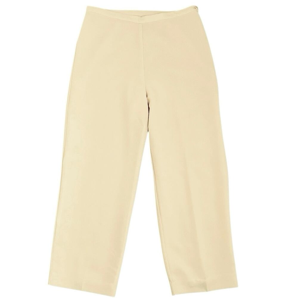 Vintage Bob Mackie Studio Butter Yellow Pants Size 12 High Waist Trousers Lined